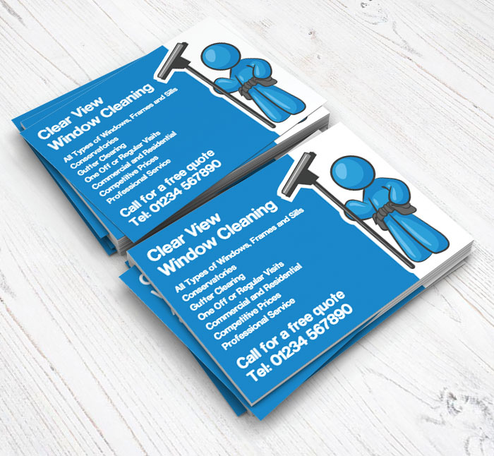 blue window cleaner flyers