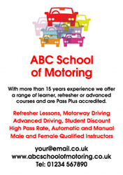 motoring school flyers