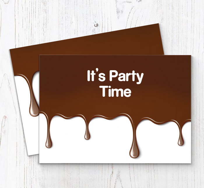 dripping chocolate party invitations