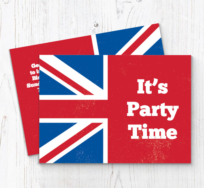 union flag party invitations