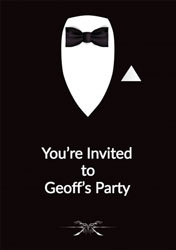 black tuxedo party invitations