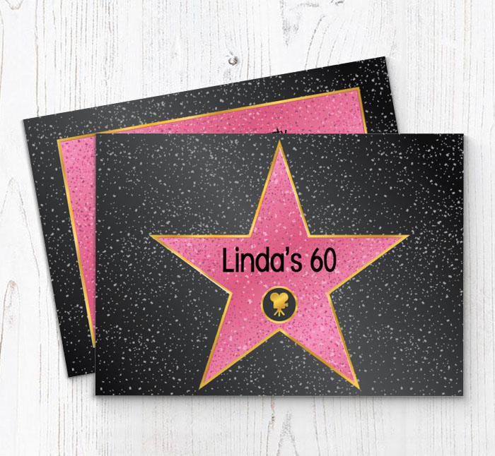 hollywood star party invitations