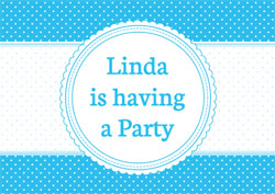 blue dots party invitations