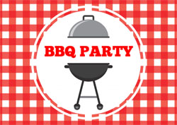 BBQ tablecloth party invitations