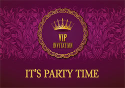 purple VIP party invitations