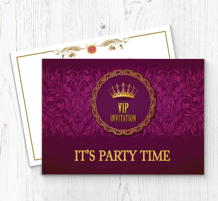 purple VIP party invitations