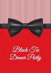 red and black tie invitations