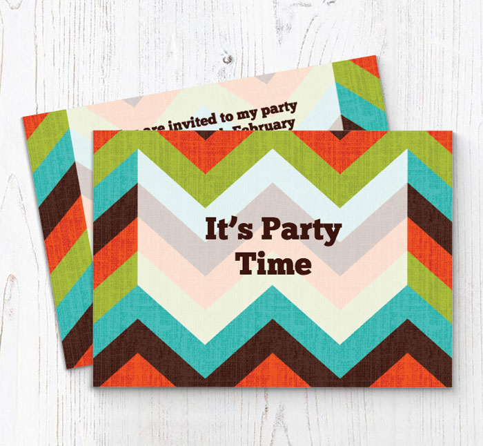 zig zag party invitations
