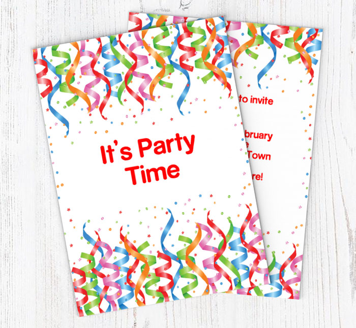 streamers party invitations