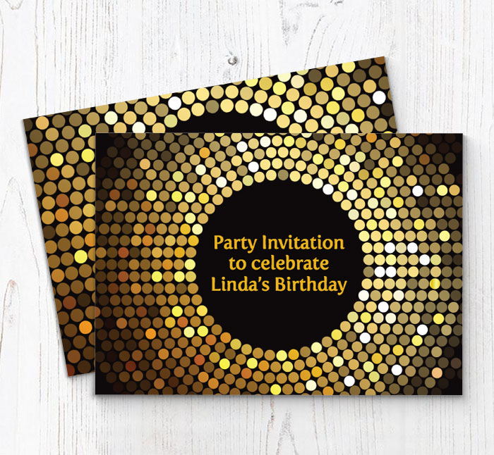 sequins party invitations