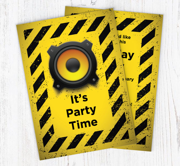 turn it up party invitations