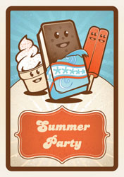 vintage ice cream party invitations