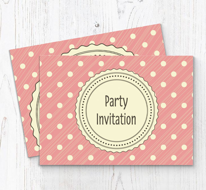 pink polka dot party invitations