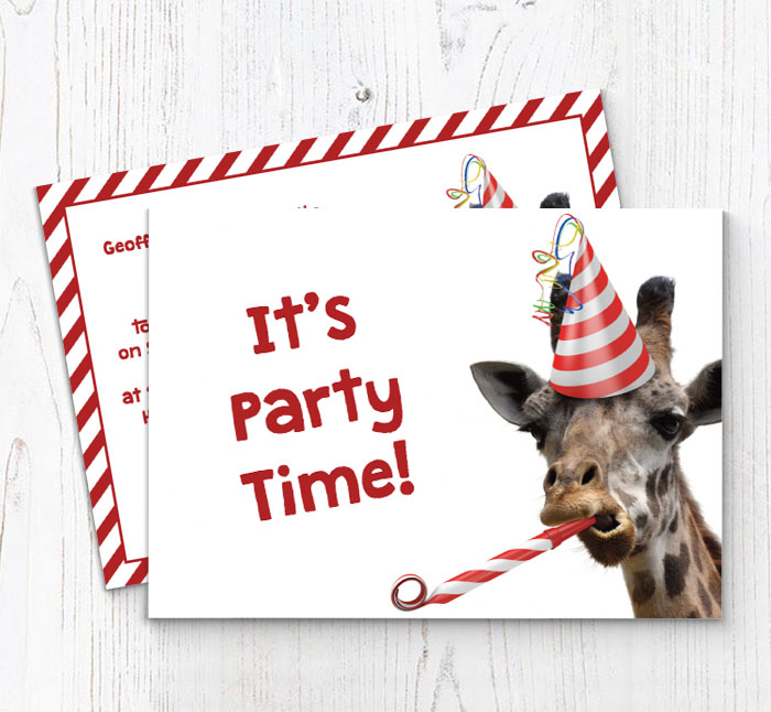 party giraffe party invitations