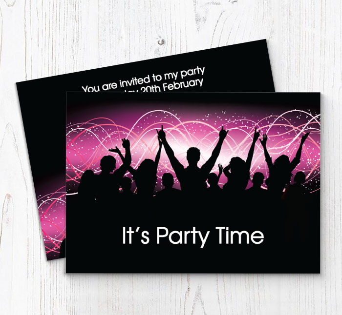 purple disco people invitations