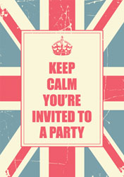 keep calm union jack invitations