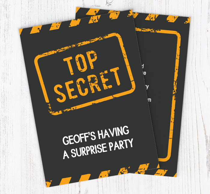 top secret party invitations