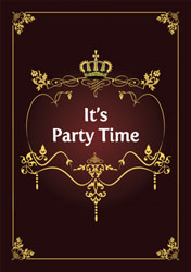 ornate crown party invitations