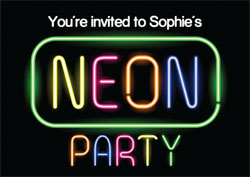 neon party invitations