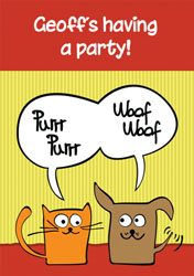cat and dog party invitations