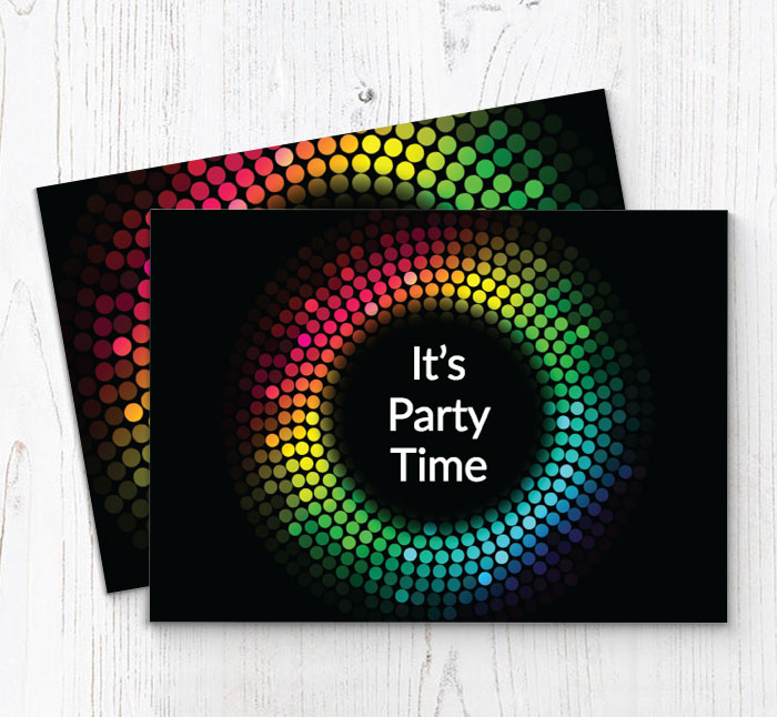 multi coloured circles invitations
