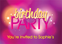 pink birthday party invitations