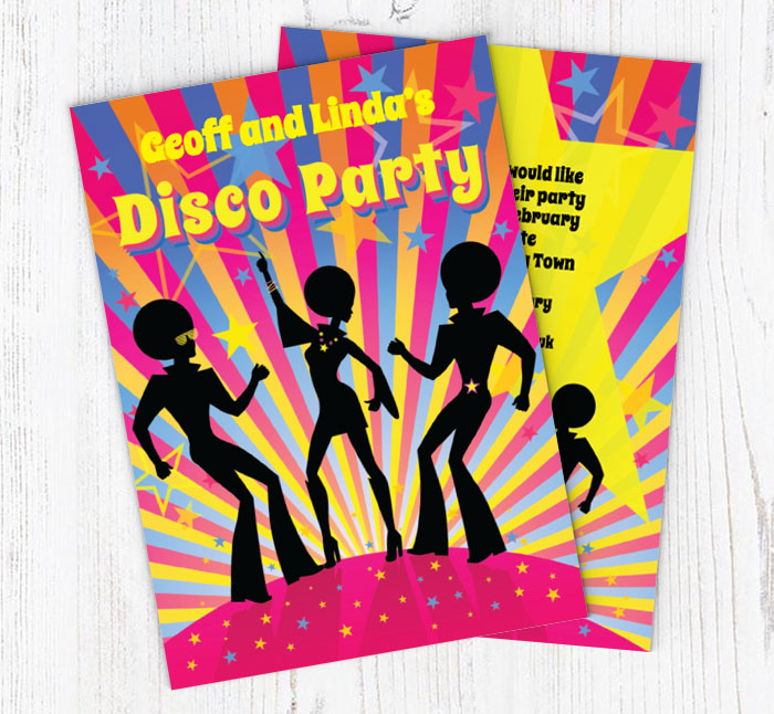 60s disco party invitations