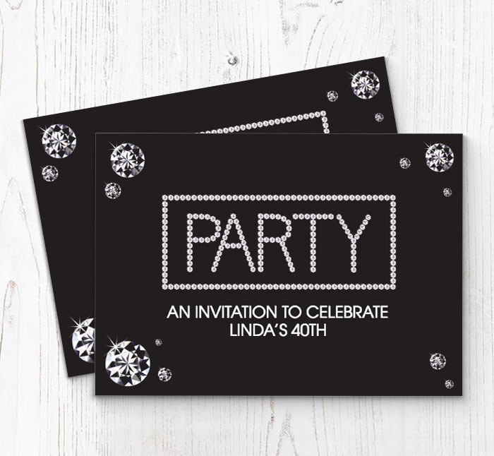 diamonds party invitations