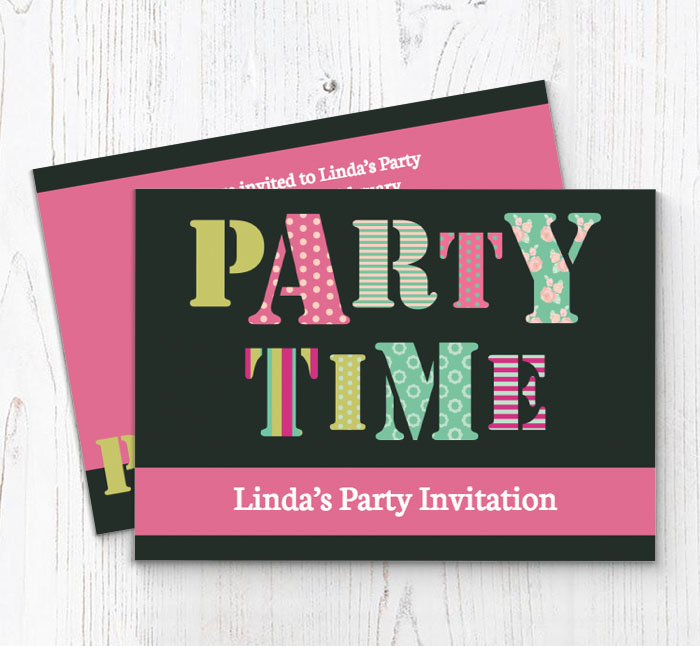 party time pattern invitations