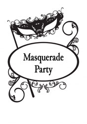 black masquerade mask invitations