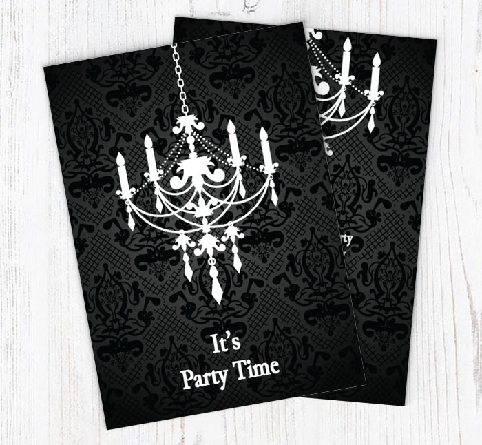 classic chandelier invitations