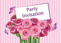floral note party invitations