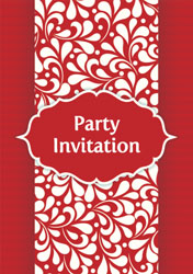 red ornate party invitations