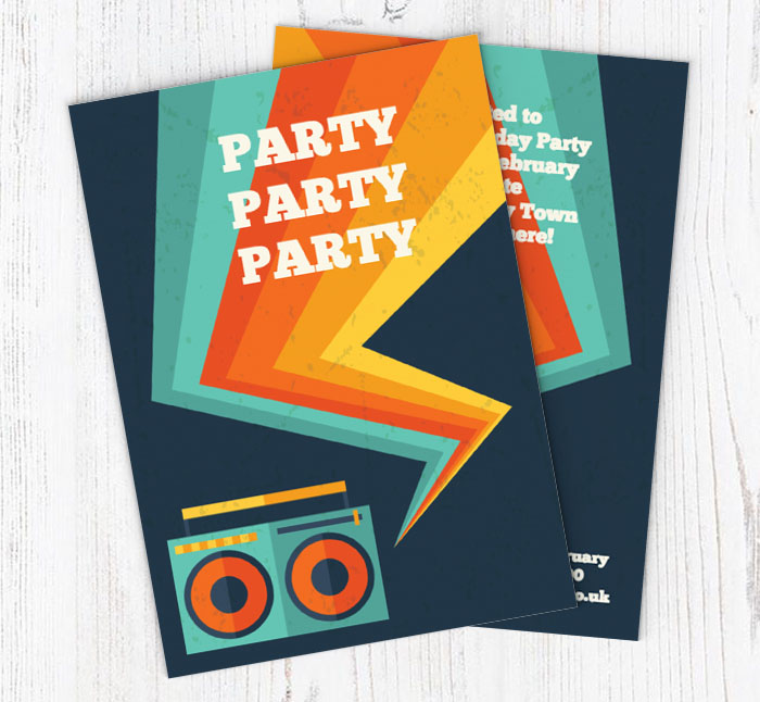 music stereo party invitations