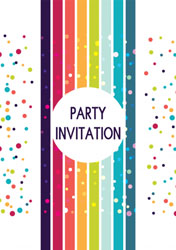 lines and dots party invitations