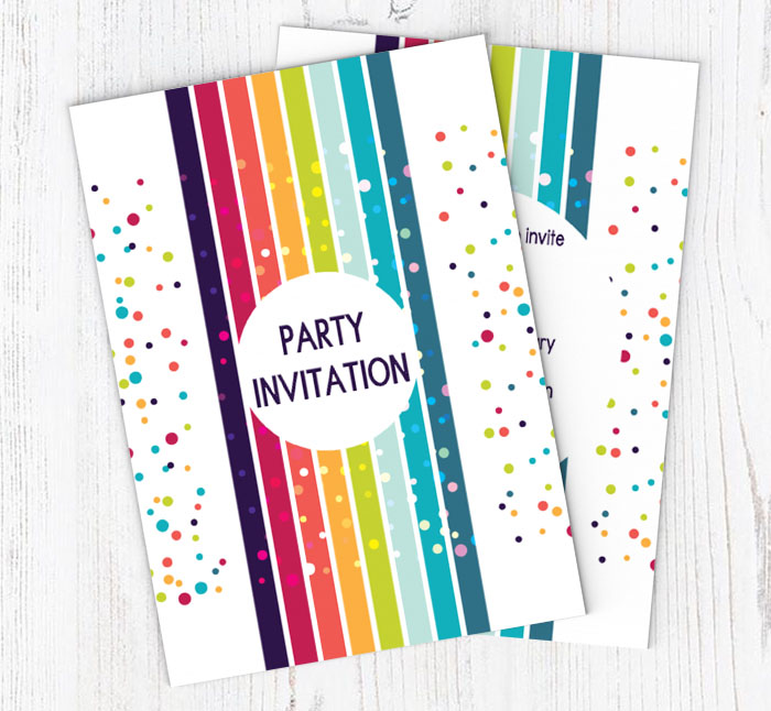 lines and dots party invitations