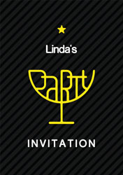 black and yellow cocktail invitations