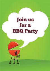 green BBQ party invitations