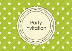 green polka dot party invitations