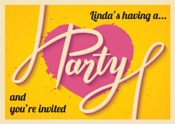 pink heart party invitations