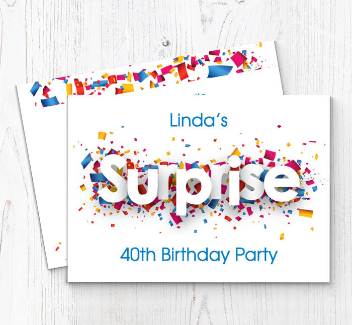 surprise confetti party invitations