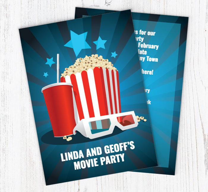 3D movie party invitations