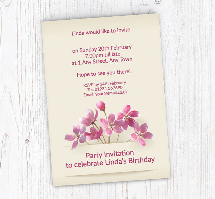 spring flowers party invitations