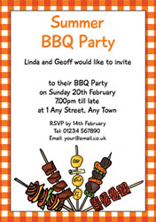 BBQ skewers party invitations