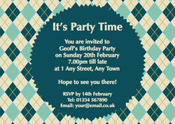 chequered jumper party invitations