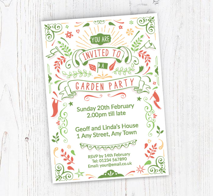 ornate garden party invitations