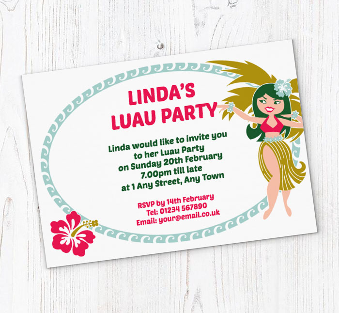 luau party invitations