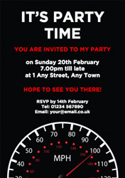 speedometer party invitations