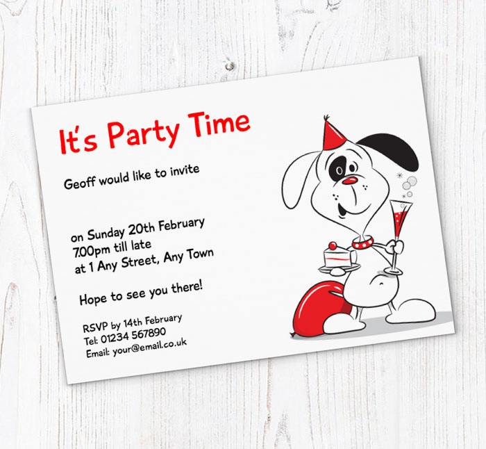 party dog party invitations