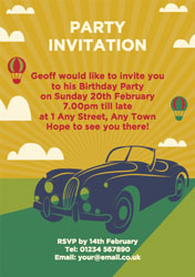 classic car party invitations